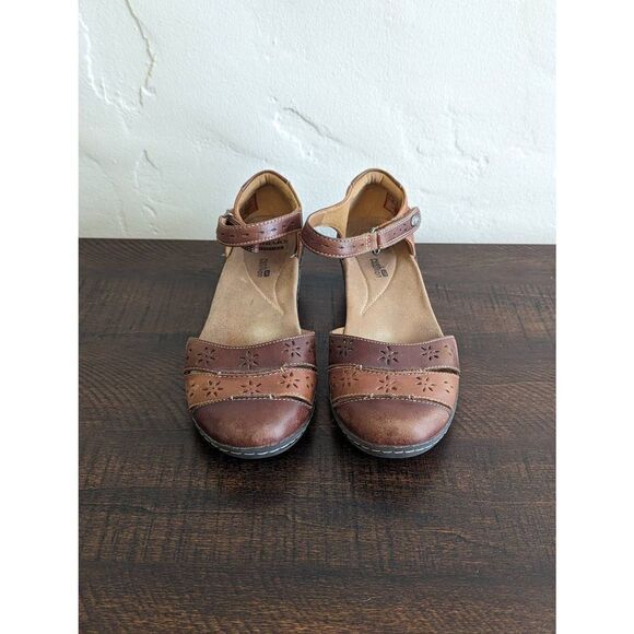 Clarks Soft Cushion Ankle Strap D'Orsay Leather Close-Toed Sandals - Size 7.5 - Picture 3 of 10